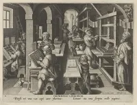 New Inventions of Modern Times [Nova Reperta], The Invention of Book Printing, plate 4 — Jan Collaert I — ujęcie 2