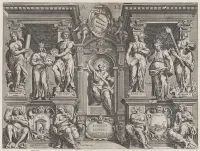 Allegorical thesis print with various figures, set in an architectural structure — Philippe Thomassin — ujęcie 2