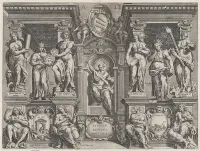 Allegorical thesis print with various figures, set in an architectural structure — Philippe Thomassin — ujęcie 2