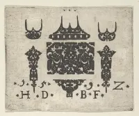 Blackwork Print with a Horizontal Panel and Six Small Motifs — Hans de Bull — ujęcie 2
