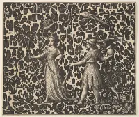 Ornament Print with Schweifwerk and Two (Allegorical?) Figures — Esaias von Hulsen — ujęcie 2