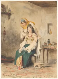 Saada, the Wife of Abraham Ben-Chimol, and Préciada, One of Their Daughters — Eugène Delacroix — ujęcie 2