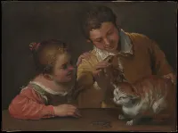 Two Children Teasing a Cat — Annibale Carracci — ujęcie 2
