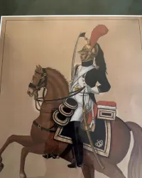 Stary obraz Dragon Gwardii Cesarskiej, XIX wiek, Antyk, militaria — ujęcie 4