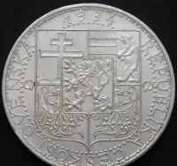Czechosłowacja 20 koron 1934 - trzy osoby - srebro - 2 — ujęcie 3