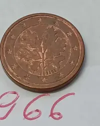 M966, stara moneta 1 euro cent Niemcy 2002 J starocie vintage — ujęcie 3