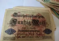 Niemcy Banknot 50 Marek 1914 r. seria P i inne Numizmatyk — ujęcie 3