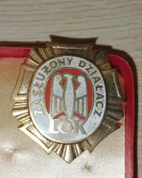 Odznaka Zasłużony Działacz LOK - Zestaw: Odznaka + Miniaturka (PRL) — ujęcie 5