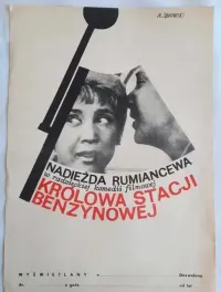 Plakat Filmowy Żbikowski Królowa Stacji Benzynowej ok. 1970 r. Oryginał Vintage PRL — ujęcie 3