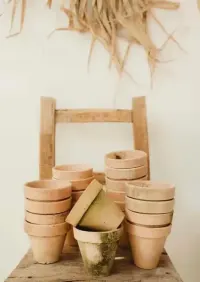 Stare gliniane doniczki boho vintage komplet 10 szt. — ujęcie 5