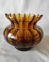 Stary miodowy wazon szklany Art Deco — ujęcie 5