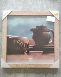 Obraz 30x30 cm w ramie – motyw czajnika i filiżanki — ujęcie 4