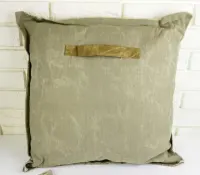 Poduszka dekoracyjna z rączką 50x50 cm styl BOHO odcienie beżu NOWA — ujęcie 3