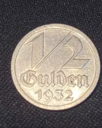 1/2 gulden 1932 ,Wolne Miasto Gdańsk ,Polska ,  orginalny. — ujęcie 3