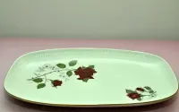 Chodzież duża patera Róże karbowana relief półmisek fason Karol PRL Lata 60. 70-te — ujęcie 5