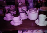 Imbryk do herbaty, kawy + filiżanki porcelana — ujęcie 5