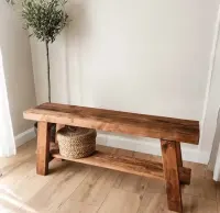 Konsola drewniana rustykalna 100 cm | lite drewno z odzysku — ujęcie 5