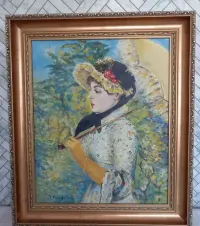 obraz na płótnie olejny wg Claude Monet Wiosna złota rama — ujęcie 2