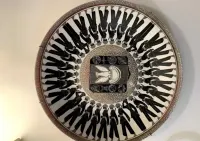 Patera talerz WOJSKO - Hanna Modrzewska Nowosielska - unikat 1960 porcelana — ujęcie 5