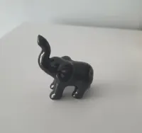 Słoń słonik figurka ceramiczna szkliwiona czarna * na szczęście * NOWA — ujęcie 5