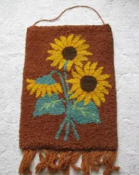 Słoneczniki wełniany kilim makata na ścianę — ujęcie 3