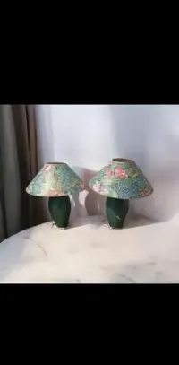 St. Clement France lampy ceramiczne vintage lata 80. (80s) Hollywooa Regency postmoder francuski fajans lampy nocne retro urban jungle. — ujęcie 5