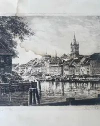 Starożytna rycina przedstawiająca targ rybny w Królewcu.Alfreda Jensena (1859–1935) — ujęcie 3