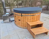 BALIA OGRODOWA PREMIUM 2m, piec zewnetrzny hydromasaż, ruska bania, sauna, led spa hydromasaż — ujęcie 3
