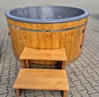 BALIA OGRODOWA PREMIUM 2m, piec zewnetrzny hydromasaż, ruska bania, sauna, led spa hydromasaż — ujęcie 4