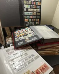 34.Pełny karton przeprowadzkowy filatelistyki 19 albumów/ klaserów 25kg — ujęcie 5