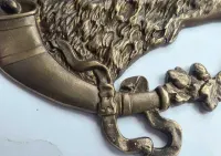 Duża plakieta myśliwska dzik, mosiężna (18 cm) — ujęcie 4