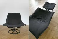 Duński Komplet Vintage Jack Crebolder Kebe Impressa Fotel i Taboret — ujęcie 5