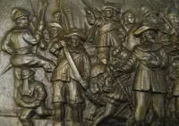 Metaloplastyka, piękny odlew, "Straż nocna", Rembrandta, b. masywna, — ujęcie 2