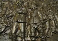 Metaloplastyka, piękny odlew, "Straż nocna", Rembrandta, b. masywna, — ujęcie 5