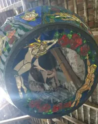 Piękna zabytkowa lampa witraż Ogromna lustro unikat — ujęcie 2