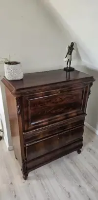 Biurko Antyczny sekretarzyk w stylu Biedermeier z mahoniu 55x105x148 cm — ujęcie 2