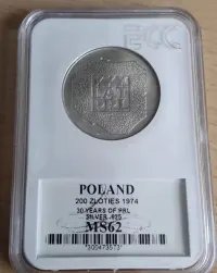 Grading srebro PRL mapka moneta 200zł — ujęcie 3