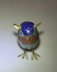 Kolekcjonerska metalowa figurka vintage emalia Cloisonne wys 5.5 cm — ujęcie 3