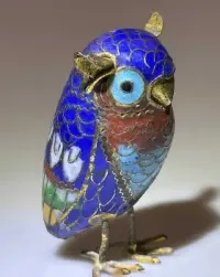 Kolekcjonerska metalowa figurka vintage emalia Cloisonne wys 5.5 cm — ujęcie 5