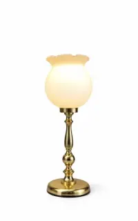Lampa stołowa vintage retro, klimatyczna metal szkło — ujęcie 3