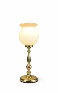 Lampa stołowa vintage retro, klimatyczna metal szkło — ujęcie 3