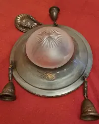 Lampa sufitowa żyrandol ampla 4 punkty 20/30r secesja art deco moderna — ujęcie 2