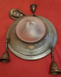 Lampa sufitowa żyrandol ampla 4 punkty 20/30r secesja art deco moderna — ujęcie 2