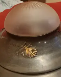 Lampa sufitowa żyrandol ampla 4 punkty 20/30r secesja art deco moderna — ujęcie 3