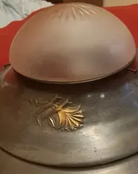 Lampa sufitowa żyrandol ampla 4 punkty 20/30r secesja art deco moderna — ujęcie 3
