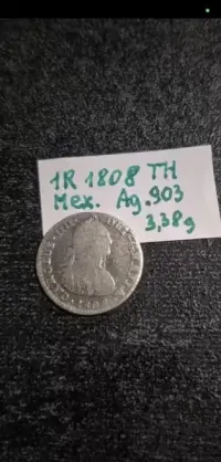 Moneta srebrna 1 real 1808 Hiszpania — ujęcie 3