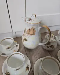 Piękny serwis kawowy PRL. Perłowa porcelana. Wawel Polska — ujęcie 4