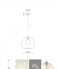 3x Lampa szklana Amber śr.30 cm z żarówkami TK Cubus — ujęcie 4