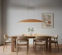 Designerska lampa drewniana LED | handmade | ciepłe/zimne światło — ujęcie 2