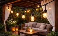 Girlanda Ogrodowa Świetlna 20M 20X Żarówka LED Sieciowa Wodoszczelna — ujęcie 5